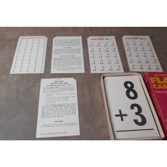 Vintage 1975 Milton Bradley Flash Cards Addition #4451 Complete Grade 2-6 - Picture 4 of 12
